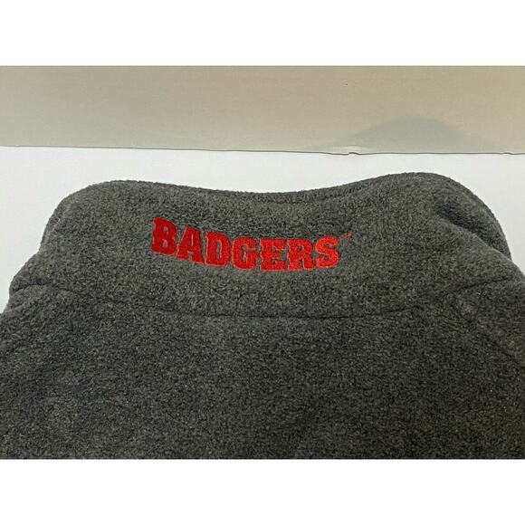 Columbia University Wisconsin Badgers Logo Vest Charcoal Gray Fleece XL - Picture 7 of 7